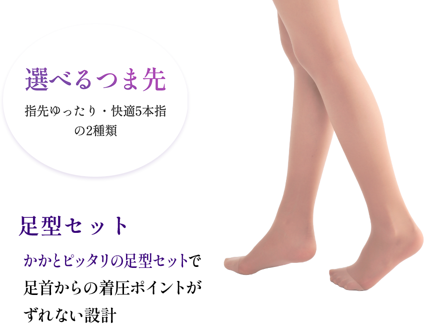 選べるつま先 指先ゆったり・快適5本指の2種類