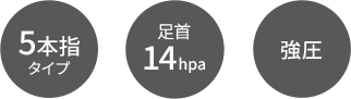 5本指タイプ 足首14hpa 強圧